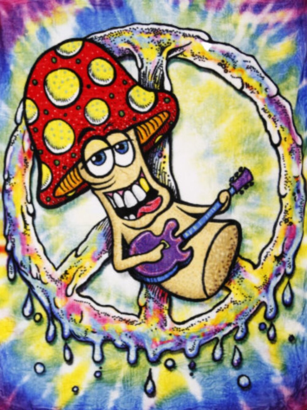 Shrooms Peace Blanket ~ 50" x 60" ~ Super Soft ~ Machine Washable ~ Brand New!
